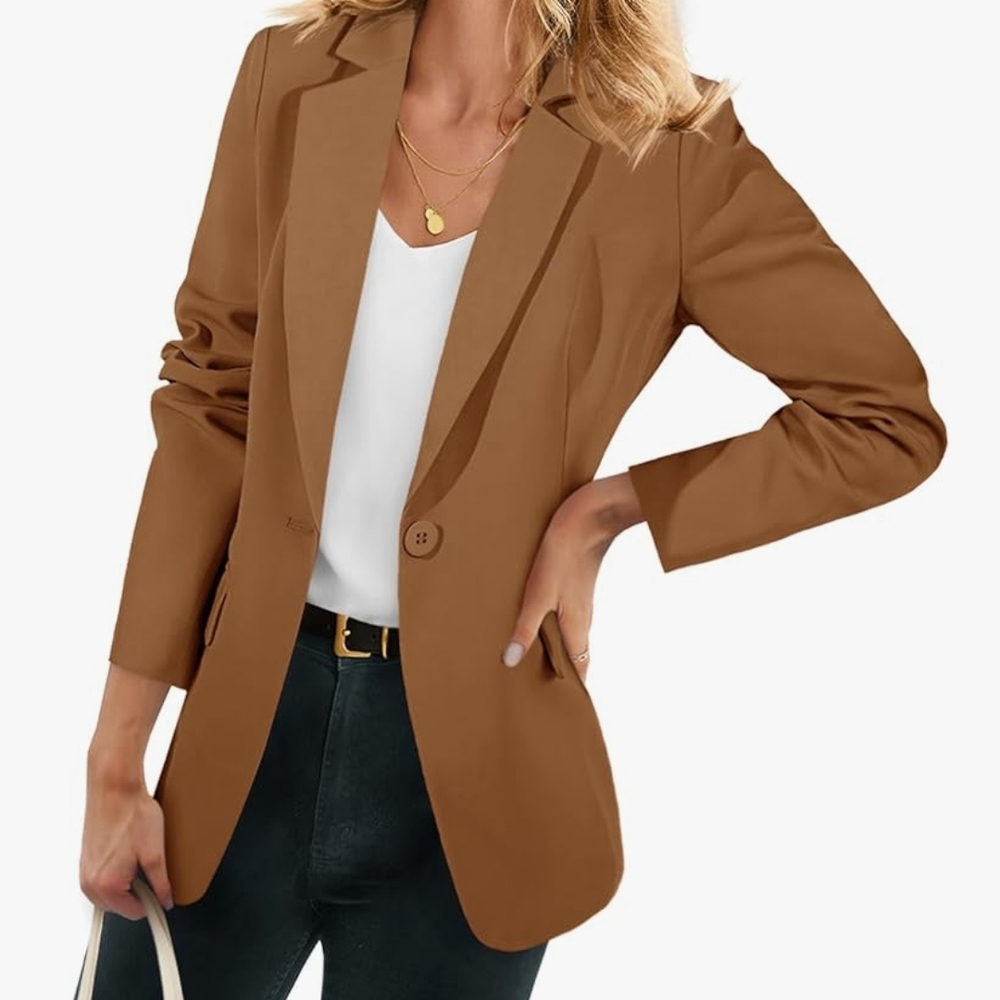 Elegant Brown Women's Blazer